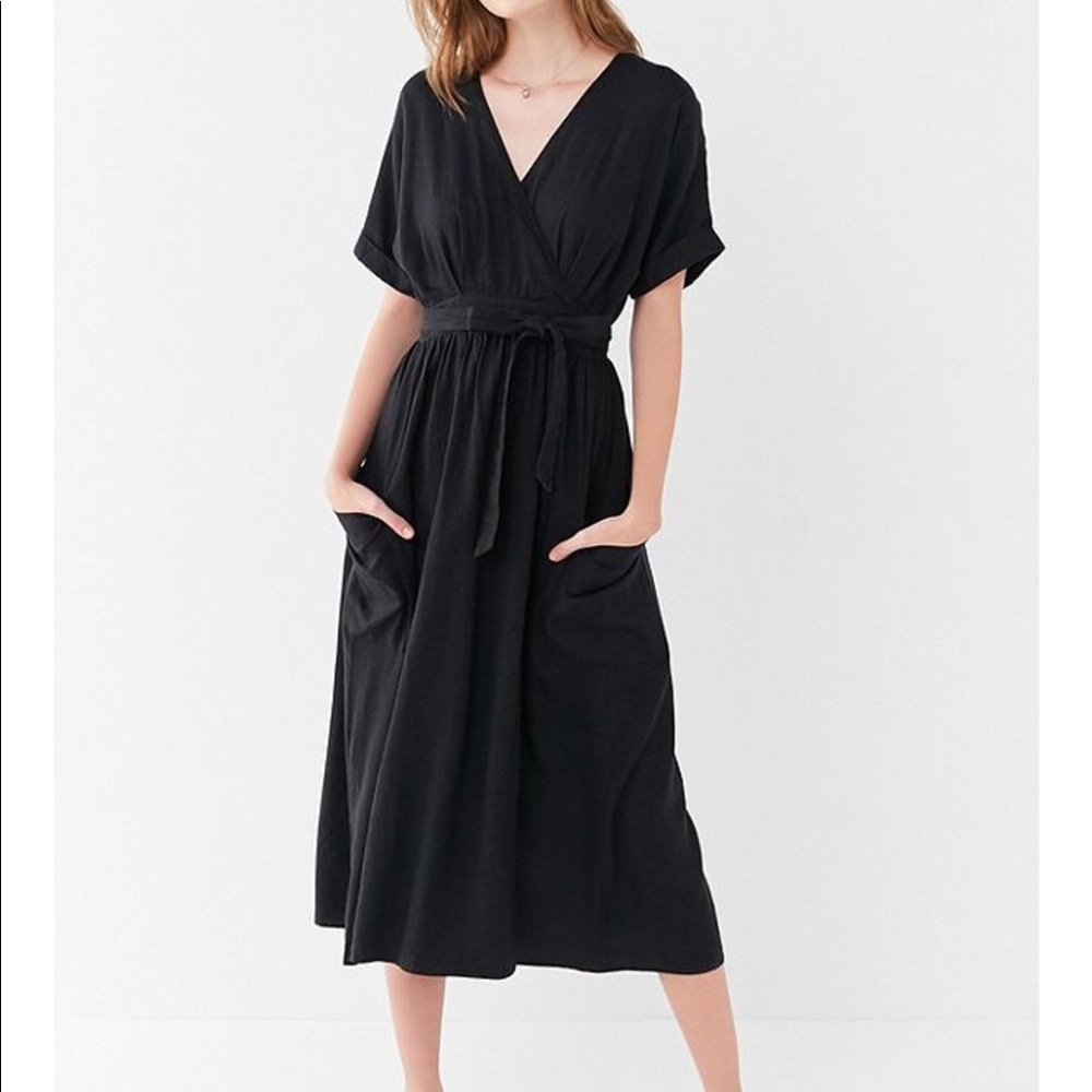 Urban Outfitters linen wrap tie dress